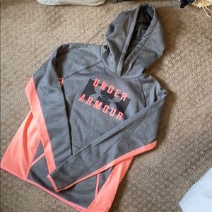 Under Armour Hoodie, pink and gray